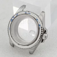 Модифицированный водяной призрак 40MM серебряный корпус корпуса из нержавеющей стали с оконной оболочкой фитинги NH35 NH36
