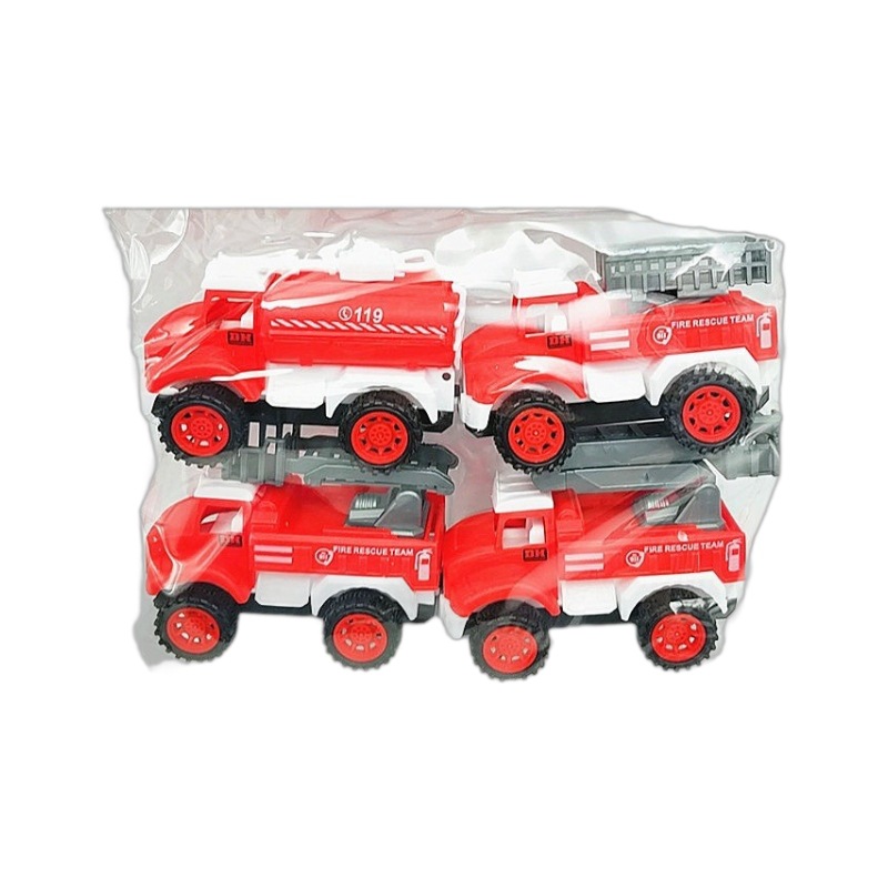 Fuego inercia ingeniería vehículo expreso juguete coche volquete camión mezclador 4 sets saneamiento inercia Coche