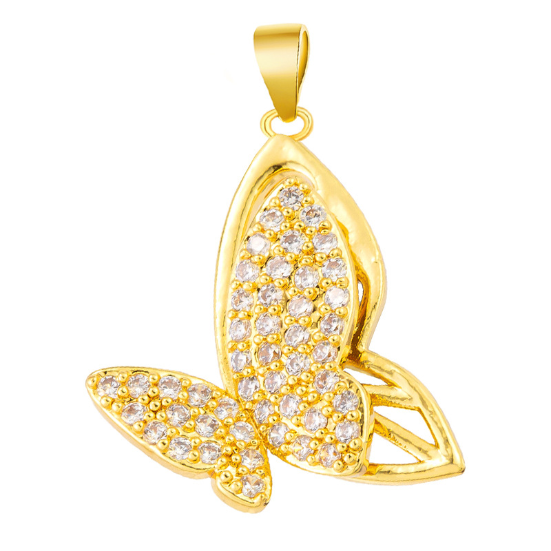 Colgante de cobre micro incrustado Gufasha oro goteo de aceite perlas de transferencia DiDi con perlas de acessorios de perlas huecas fábrica de perlas al por mayor