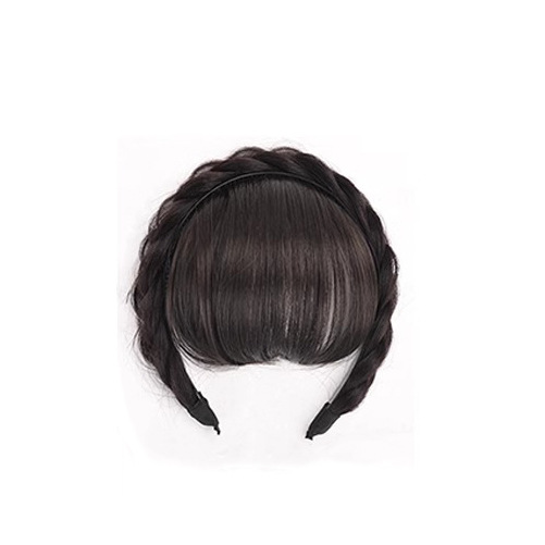 Alto grado perla giro trenza peluca diadema temperamento femenino cráneo superior artefacto diadema accesorios para el cabello frente horquilla de pelo roto