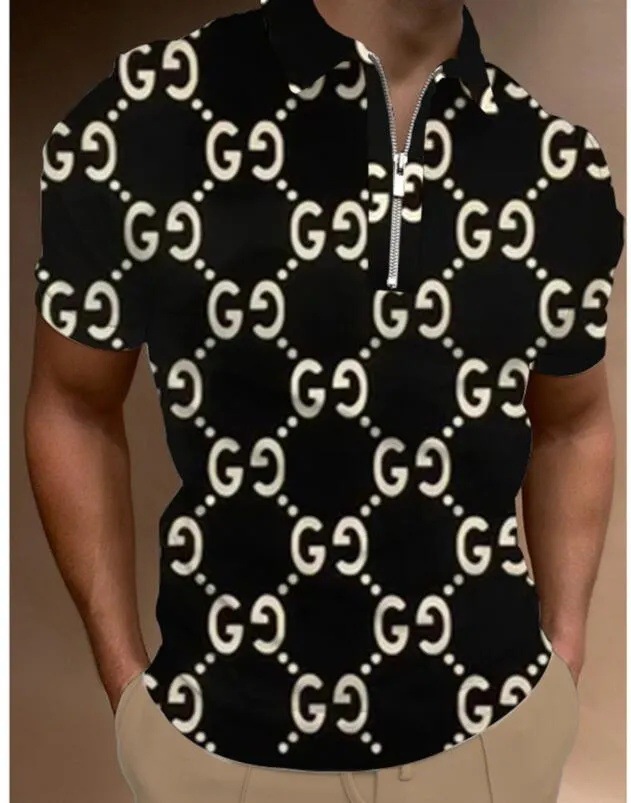 Camisa POLO con cremallera de manga corta transpirable de malla suelta de vacaciones de verano para hombres 2024 venta caliente impresión digital 3D