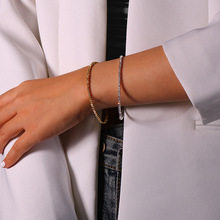 亚马逊时尚新款简单水钻手链欧美单排弹力水钻手链饰品女bracelet