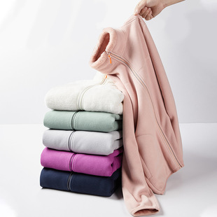 New outdoor fleece coat for men and women wear thick rocking coat autumn and winter couples coral fleece warm cardigan