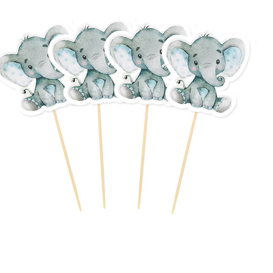 Nuevo elefante pequeño transfronterizo de Amazon, complemento de pastel, tema de animales, fiesta de carnaval, postre, signo de elefante