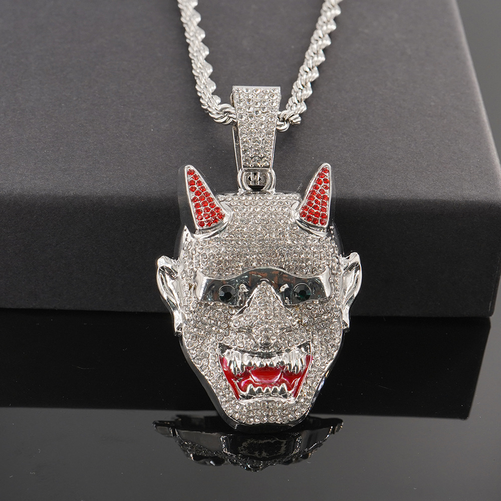 Hip Hop transfronterizo nuevo colgante de cráneo fantasma japonés Hiphop moda moda para hombres joyería collar al por mayor