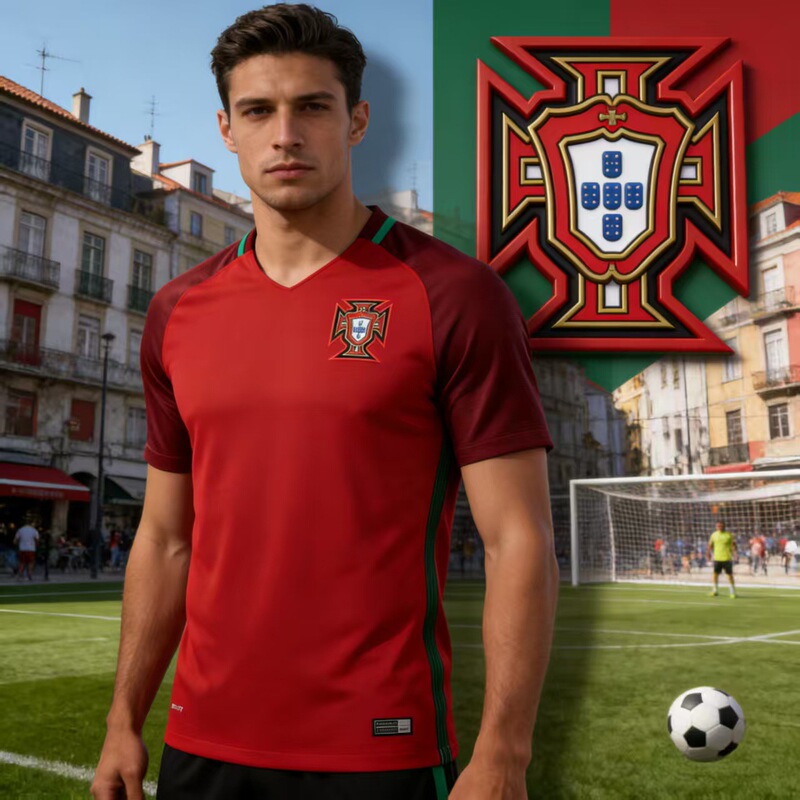 Portugal National Football Team Jersey Classic Retro Football Shirt Short-Sleeved Casual Wear Portugal National Football Team Jersey Classic Retro Football Shirt Short-Sleeved Casual Wear