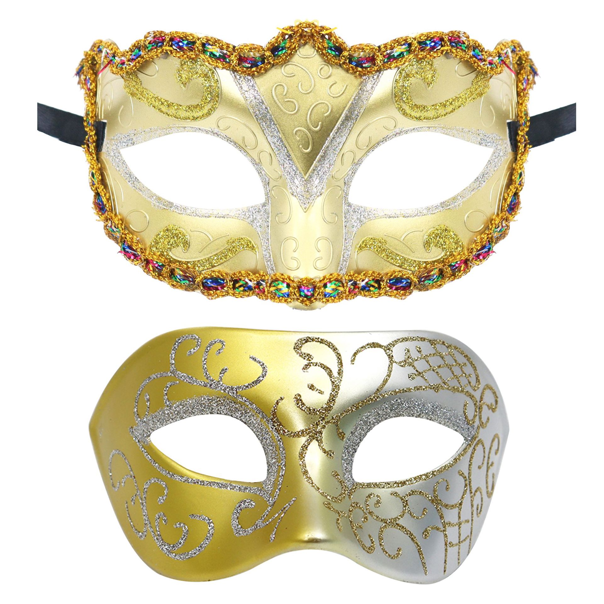 Amazon máscaras de fiesta de carnaval de venta caliente máscaras de baile unisex pintadas alrededor del borde de San Valentín