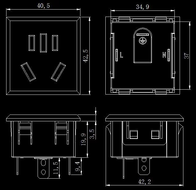 ��ʽǶ��16A�����庸�ߴ��������������ac��Դ�綯��������