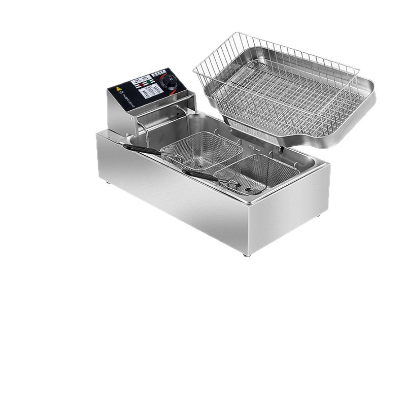 Horno de fritura eléctrica de un solo cilindro, freidora comercial, freidora de cadena, control automático de temperatura, freidora eléctrica de gran capacidad, freidora de churros