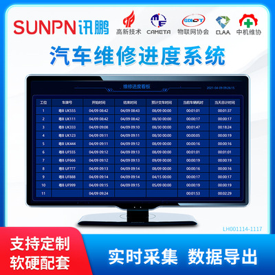 讯鹏4S店车辆保养美容维修车间进度实时监控电子看板管理系统软件|ms