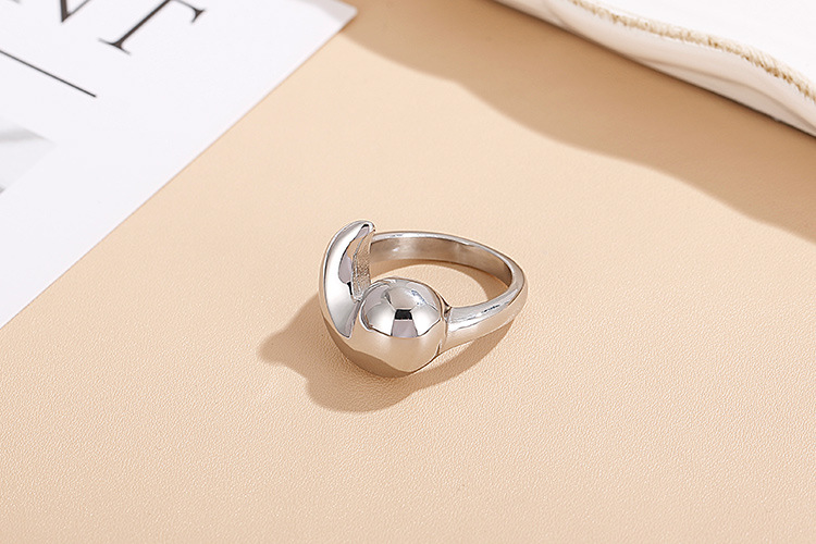 European And American Design Fashion Creative Geometric Ring Titanium Steel Retro Ring Women Wholesale display picture 5