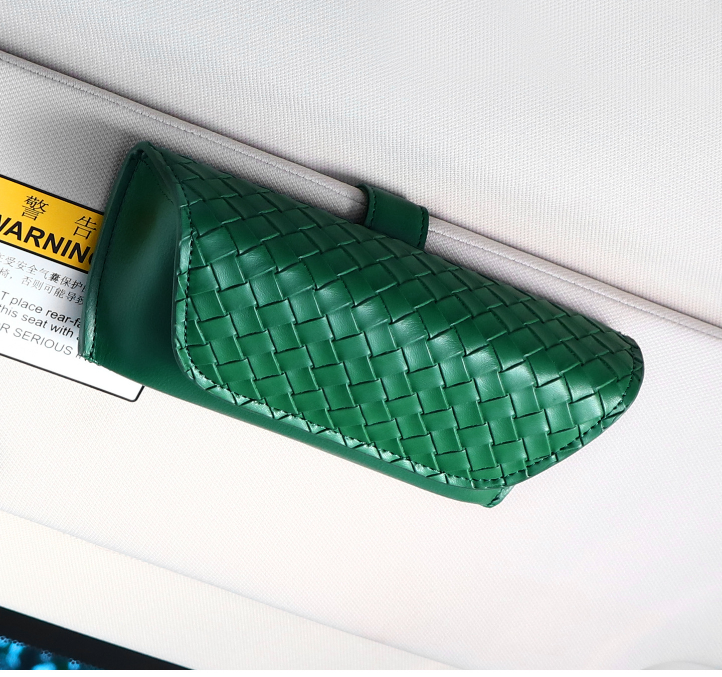 Car Glasses Case Sun Visor Woven Leather Sunglasses Clip Convenient Sunglasses Hanging Glasses Case New Glasses Clip
