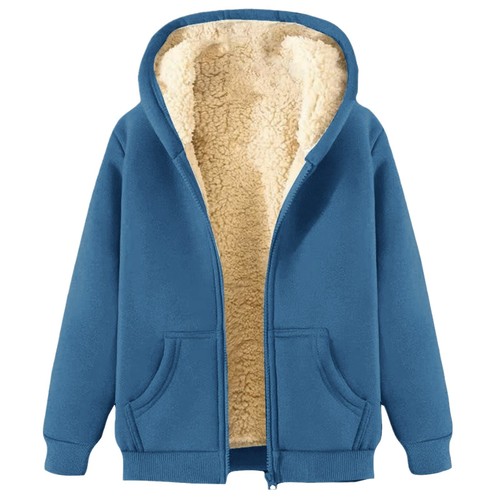 Men's Hooded Zipper Sweatshirt Cardigan Warm Wool Blend Fleece Cozy Casual Thick Winter Outerwear