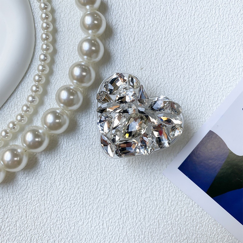 Staffa per airbag per telefono cellulare, strass di lusso, sensazione di fascia alta, adesivo premuroso, adesivo posteriore estensibile per desktop,_voghion.com