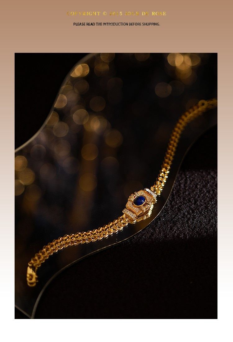 Retro Rhombus Copper Plating Zircon Bracelets 1 Piece