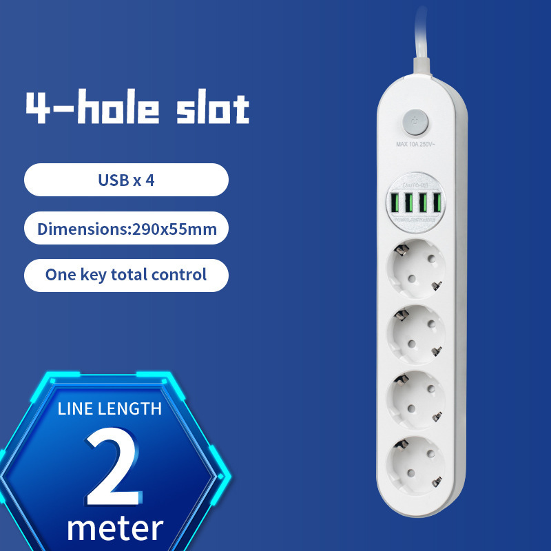 Euro con cable enchufe USB multi-orificio bit enchufe tablero de enchufe doméstico intercambio universal internacional enchufe transfronterizo al por mayor