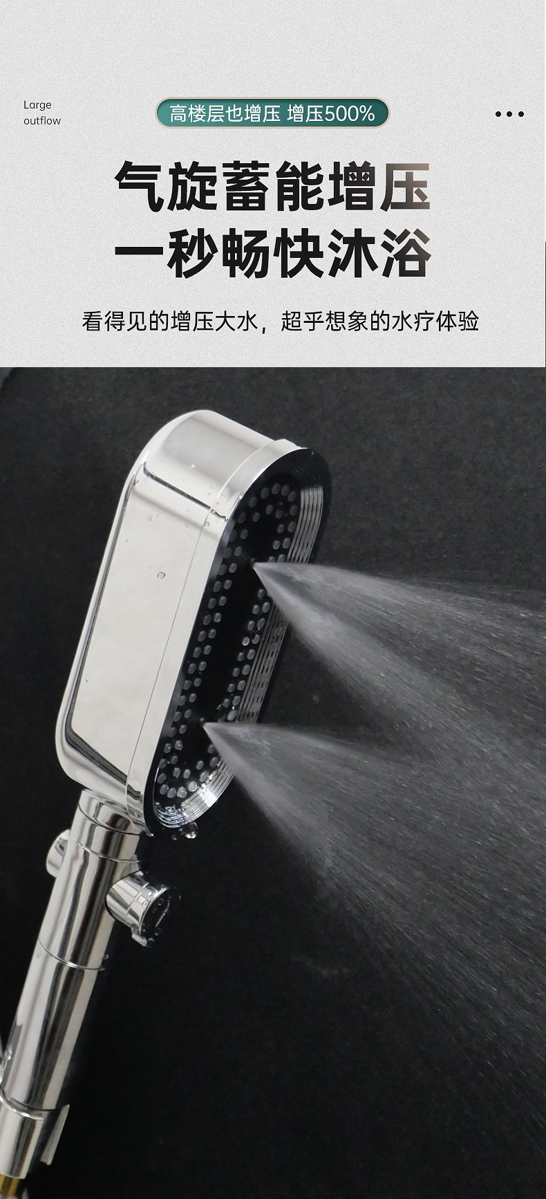 Leading showerhead three-speed pressurized filter showerhead set, household bathroom showerhead, shower head Item Picture