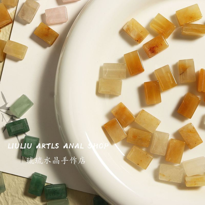 12mm小众异形长方形天然石散珠串珠diy手链项链隔珠饰品配件|undefined