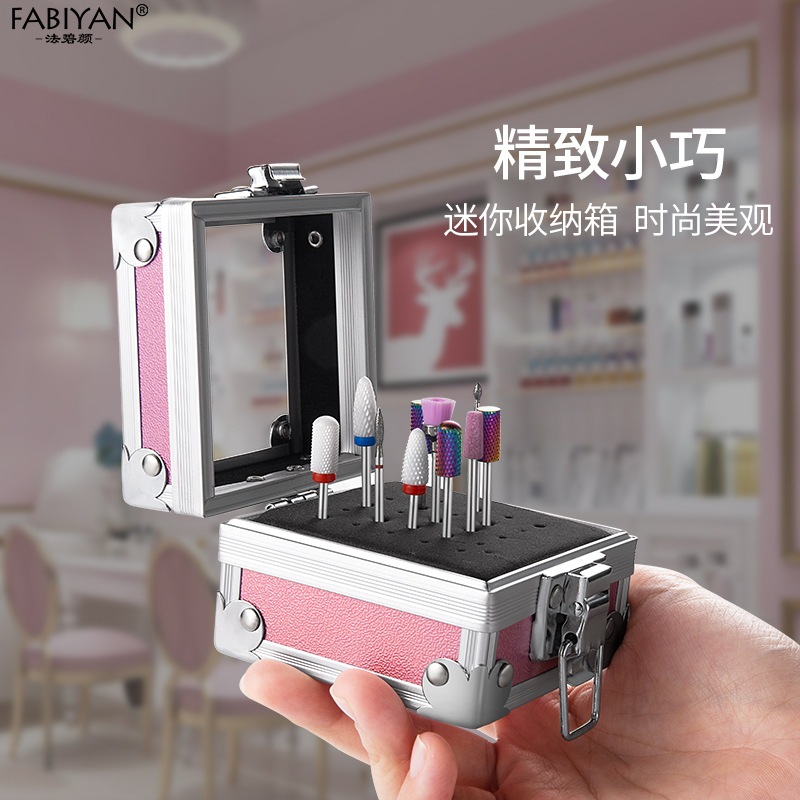 美甲打磨头收纳盒批发磨头插孔展示架防尘陶瓷钨钢展示盒底座25孔|ms