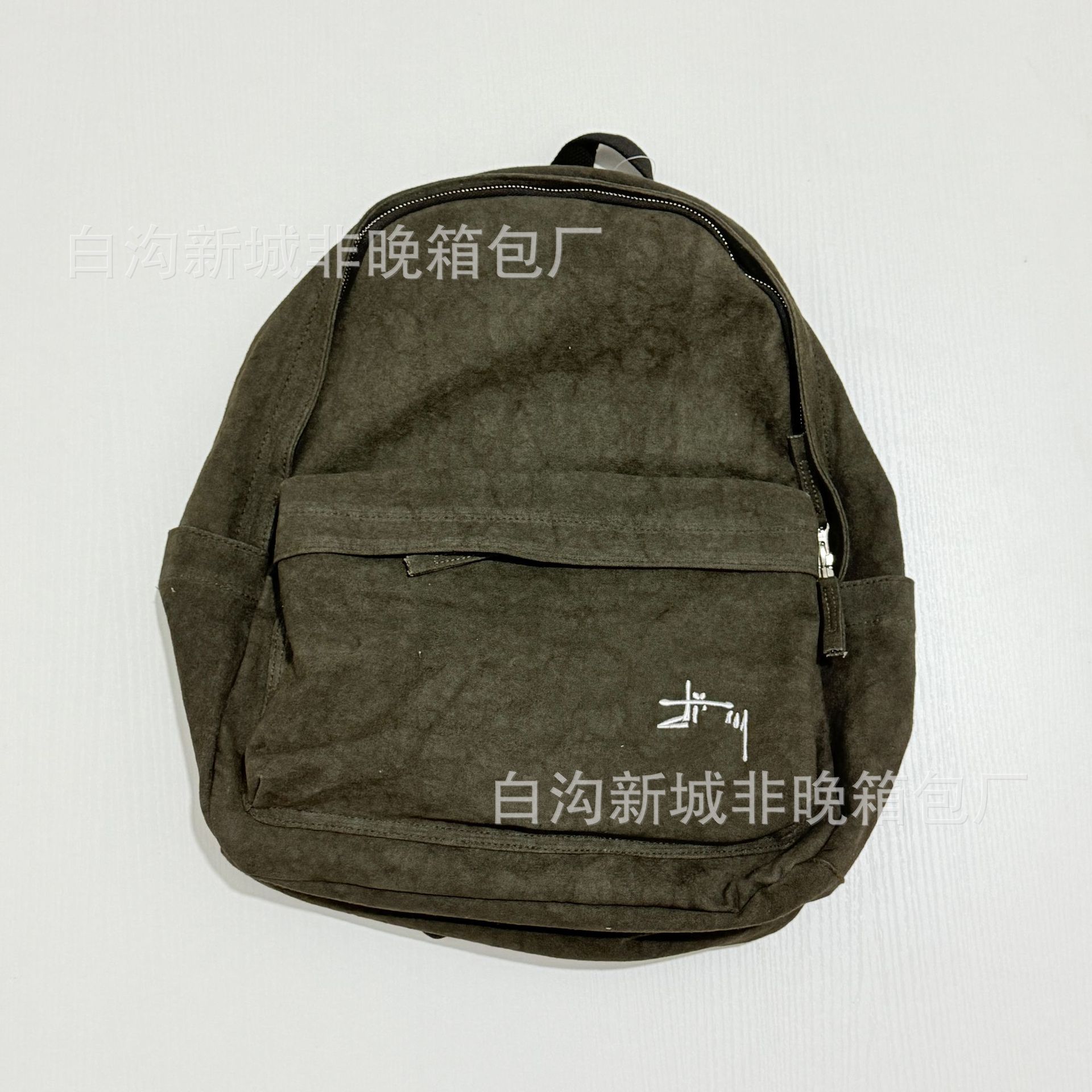 复古潮酷双肩包STS斯图西水洗帆布背包男女款简约旅行包学生书包