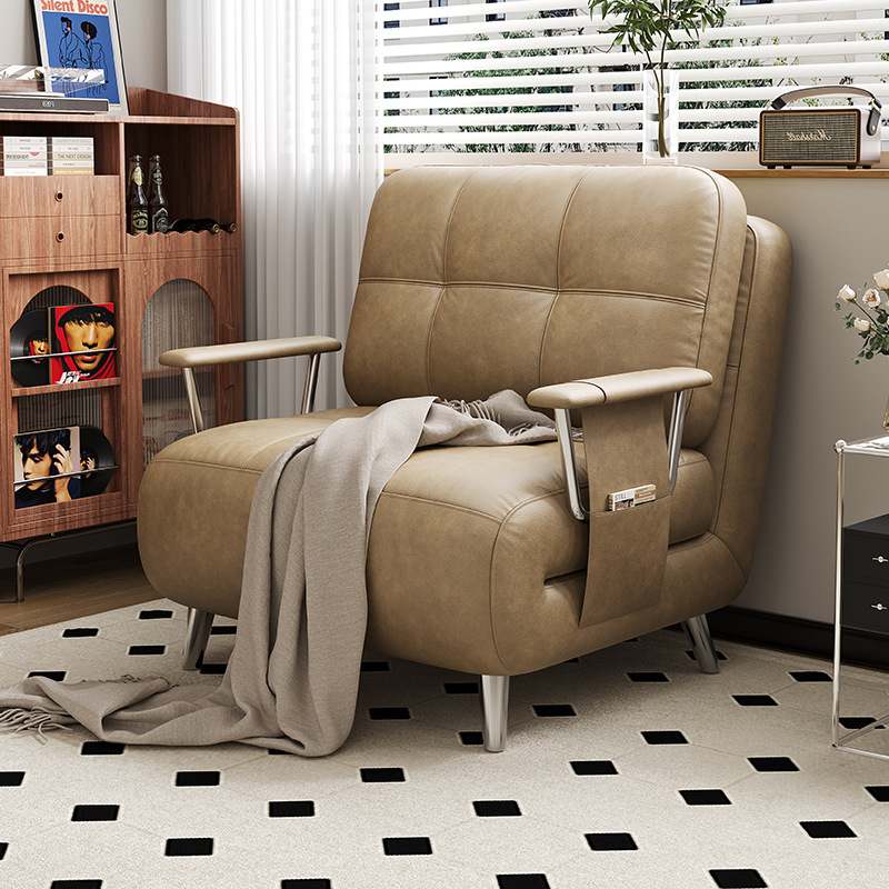 Sofá cama de estilo antiguo de estilo japonés, sofá cama plegable, sofá perezoso retráctil de doble uso pequeño retro de nuevo estilo