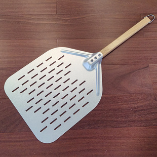 12inch Anodized Square Removable Pizza Transfer Shovel Long Beech Handle Hollow Aluminum Pizza Shovel