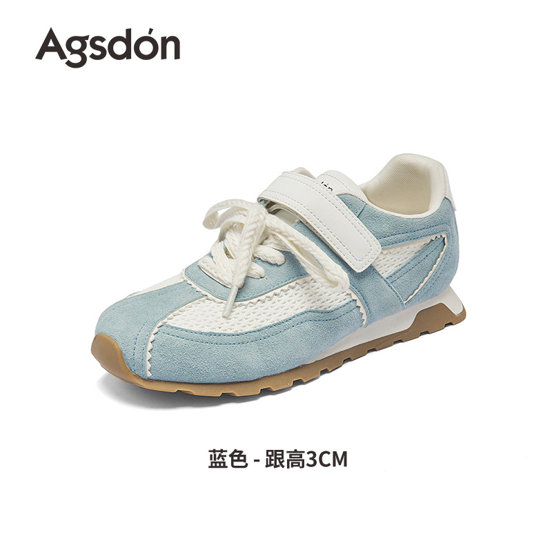 Augu Lion Blue Zapatos de entrenamiento para mujeres 2025 otoño nuevo estilo de ballet de suela gruesa Gump zapatos de skate casuales