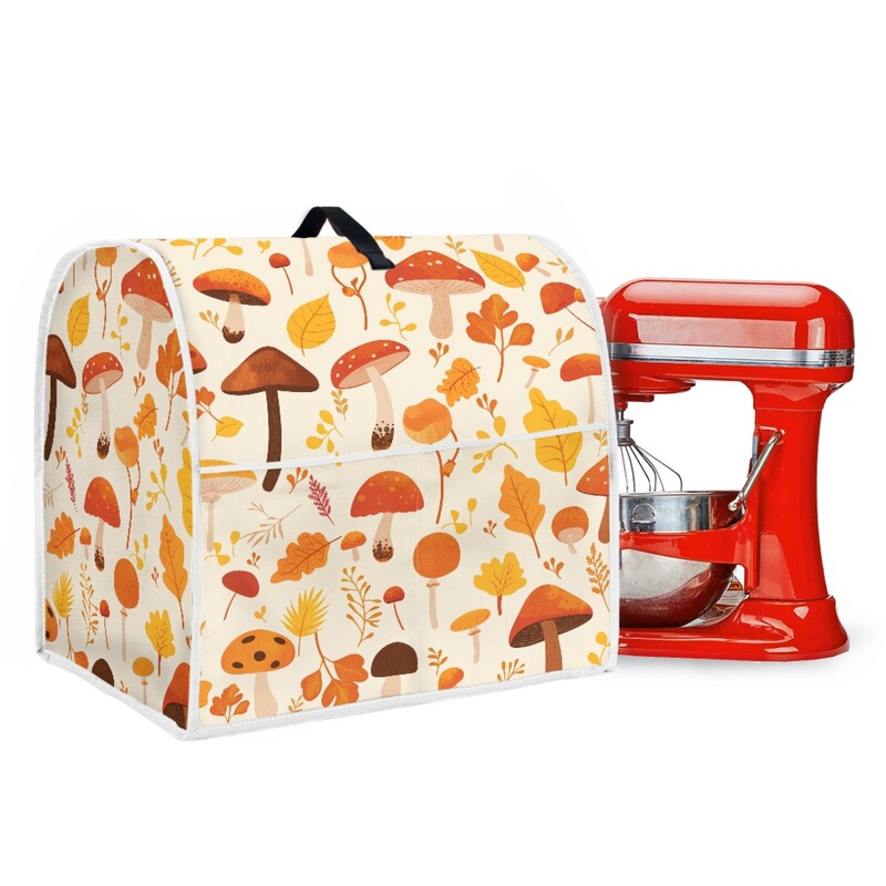 Cross-border vertical stand mixer cover with mushroom print, household mixer dust cover with front pocket, minimum order of one piece Cross-border vertical stand mixer cover with mushroom print, household mixer dust cover with front pocket, minimum order of one piece