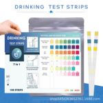 外贸热销水试纸饮水检测7合1pH试纸小尺寸铝箔袋装水质检测试纸条