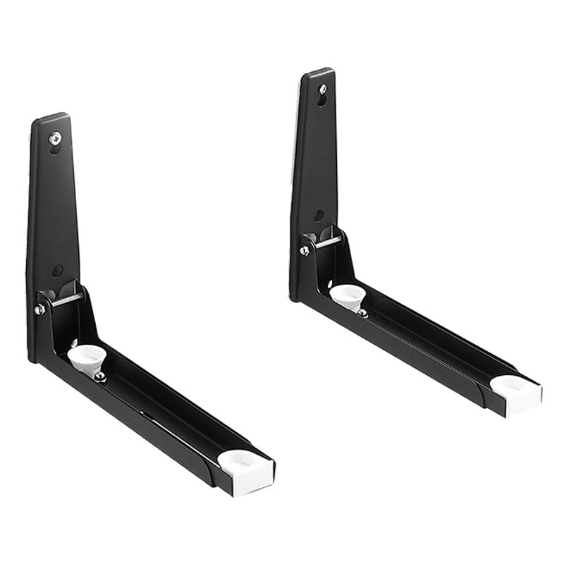 Black retractable microwave oven rack 304 stainless steel oven bracket invisible folding kitchen rack wholesale