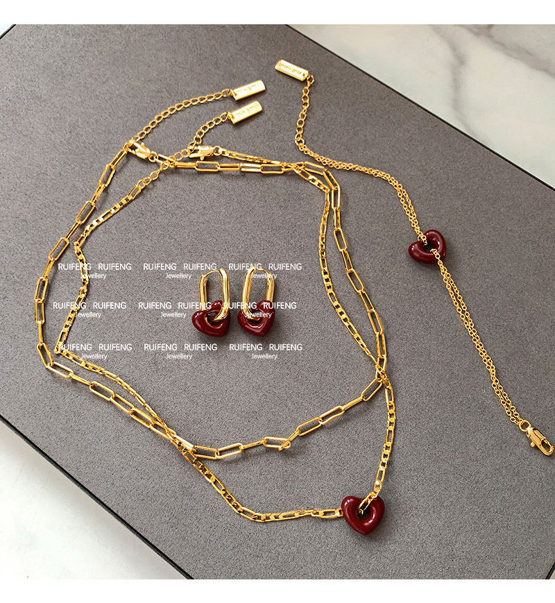 15g Weight Jewelry Set Classification Wholesale Jewelry Casual Elegant Lady Heart Shape Copper Plating Jewelry Set