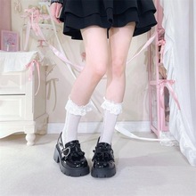 日系ins潮防水台高跟lolita爱心单鞋女2025春秋季新款学院风小皮