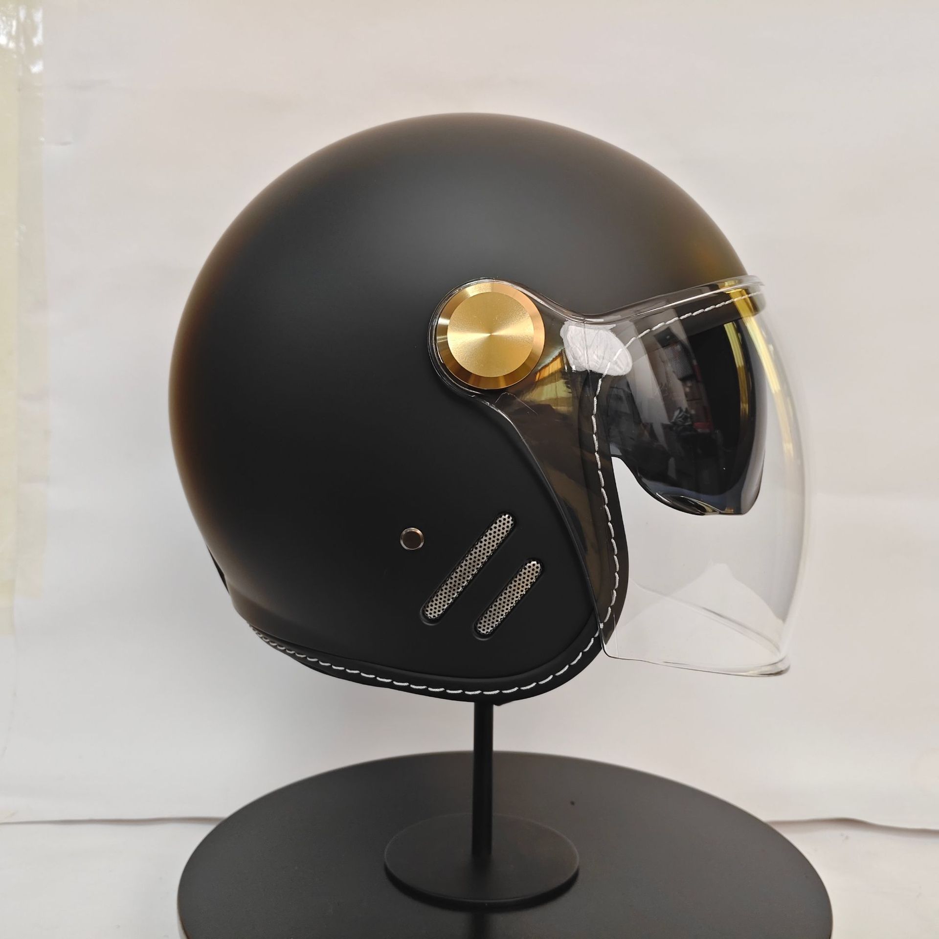Retro motorcycle electric vehicle 4/3 helmet, scooter safety helmet for men and women, lightweight motorcycle helmet for men's electric bikes
