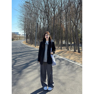 New in spring! Korean Style Atmosphere Wearing Temperament High-end Suit Jacket Casual Wide-leg Pants Two-piece Suit