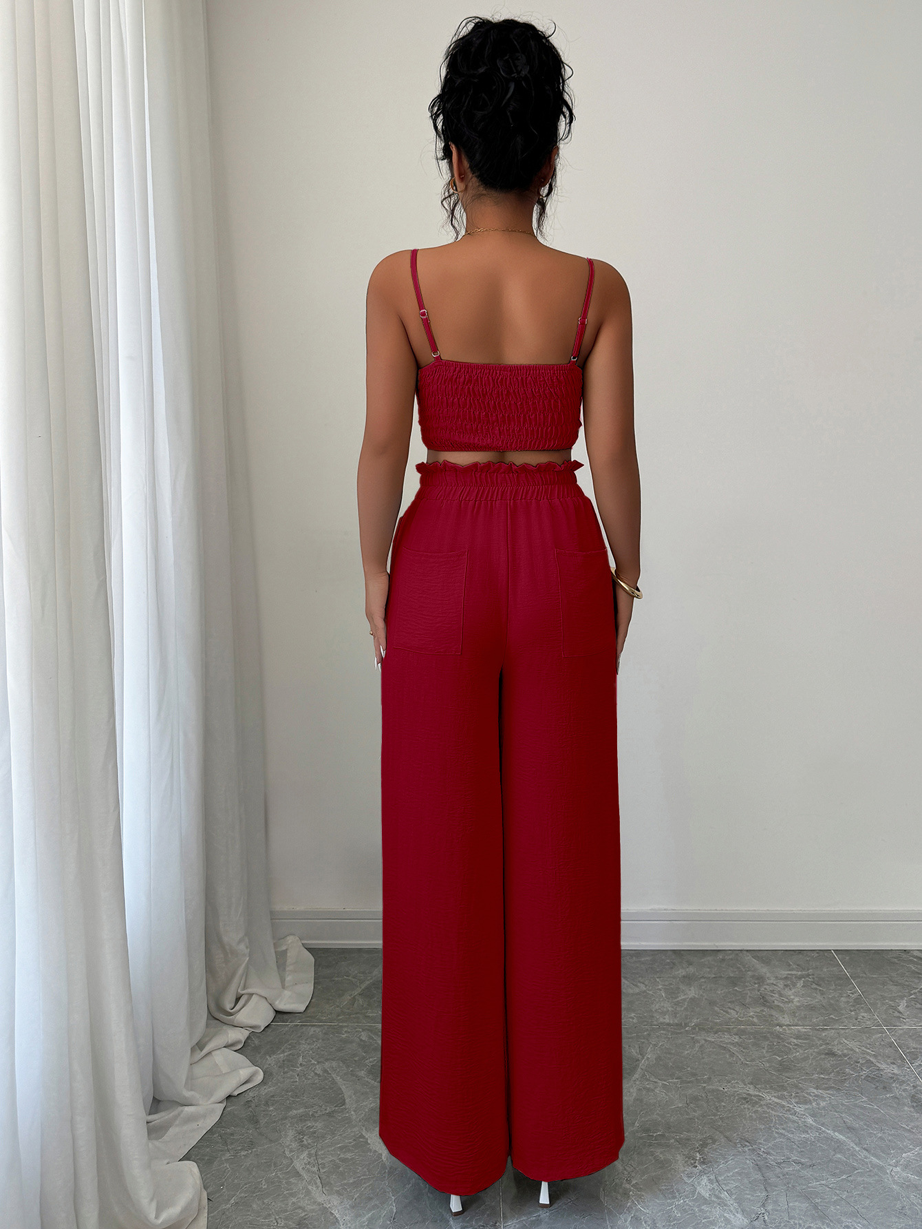 364g Weight Sleeveless Sleeve Length Polyester Fabric Type Pant Co-ord Set Sets Type 2 Pieces Set Quantity Casual, Daily Occasion Strap Neckline Slim, Loose Fit Type Solid Color Pattern Summer Season Women's Gender Casual, Sexy Style Casual Daily Women's Casual Sexy Solid Color Polyester Pant Co-ord Set Pants Sets 15
