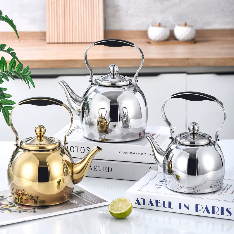 Бытовой чайник из нержавеющей стали, большой емкости, чайник из нержавеющей стали с сливом для чая, ресторанный чайник для воды, чайник для воды в отеле, отеле