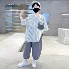 男童夏装套装批发新款儿童装夏季运动夏款男孩薄款中大童酷帅气潮