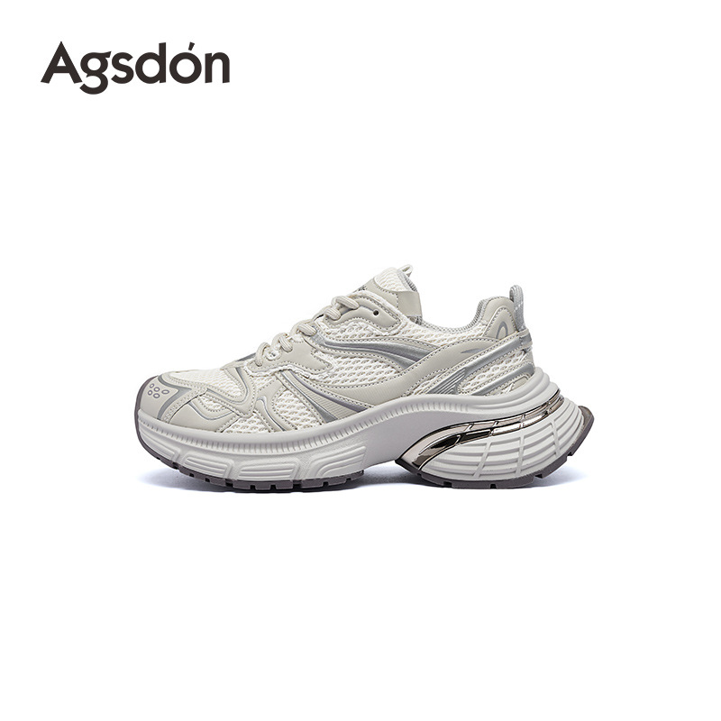 Augu Shi Deng plata zapatos de papá para mujeres 2025 nuevo verano zapatos casuales de suela gruesa zapatos deportivos ligeros retro