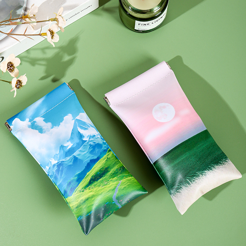 Pintura al por mayor creativa de estilo auriculares con cable bolsa de monedas bolsa de almacenamiento bolsa de bala bolsa de gafas portátil bolsa de almacenamiento