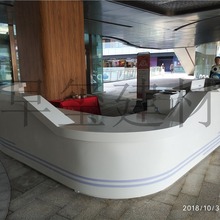 商场服务中心圆形吧台亚克力人造石简约办公服务台珠三角厂家加工