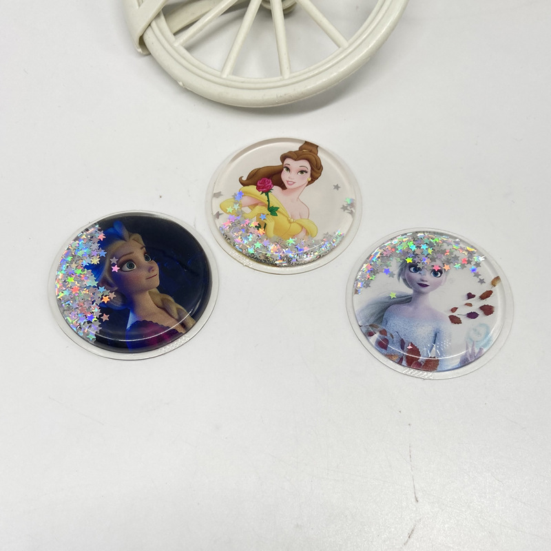 Creativo nuevo Quicksand airbag soporte Glitter líquido dibujos animados plegable teléfono móvil soporte PVC dibujos animados bolsa de aceite image 3