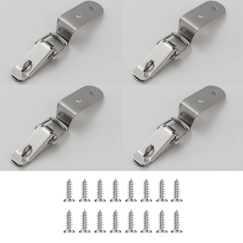 Hebilla 304, cierre de gancho de 90 grados, caja de abeja, caja de herramientas, caja de madera, caja de metal, cierre de resorte antirrobo de pico de pato