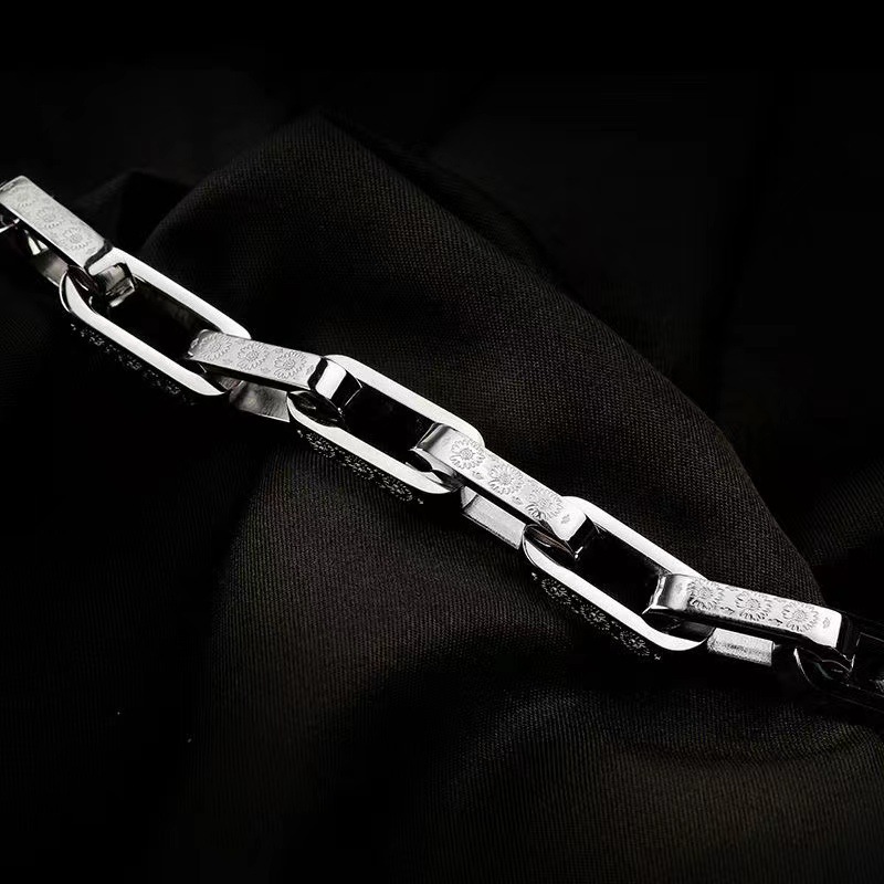 Collier en acier titane épais, style hip-hop tendance, avec une marguerite colorée, pour hommes et couples._voghion.com