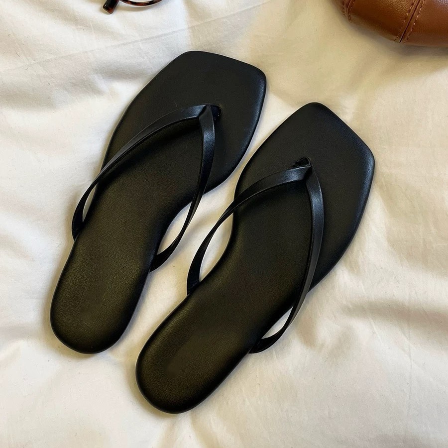 Large Size Flat Flip-Flops for Women 2026 New Summer Square-Toe Flat Casual Sandals for Women Export
