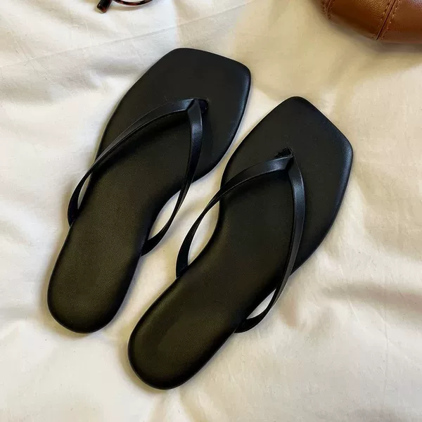 Large Size Flat Flip-Flops for Women 2026 New Summer Square-Toe Flat Casual Sandals for Women Export