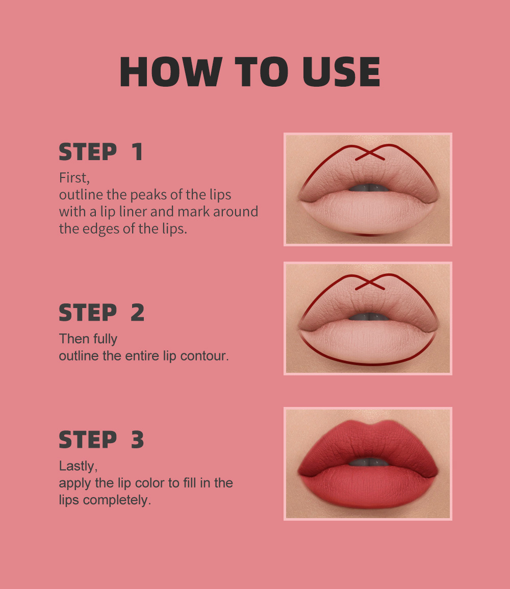 YOUNG VISION Lip Gloss + Lip Liner 2-piece Set. The gourd-tipped liquid lip liner is not easy to stick to the cup lip gloss undefined