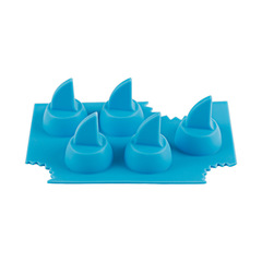 鯊魚形冰格硅膠冰塊模具夏季卡通巧克力硅膠模具易脫模跨境