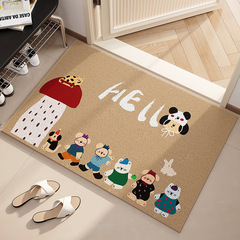 卡通家用絲圈地墊進門刮泥蹭土耐磨地墊pvc可裁剪入戶地墊可代發