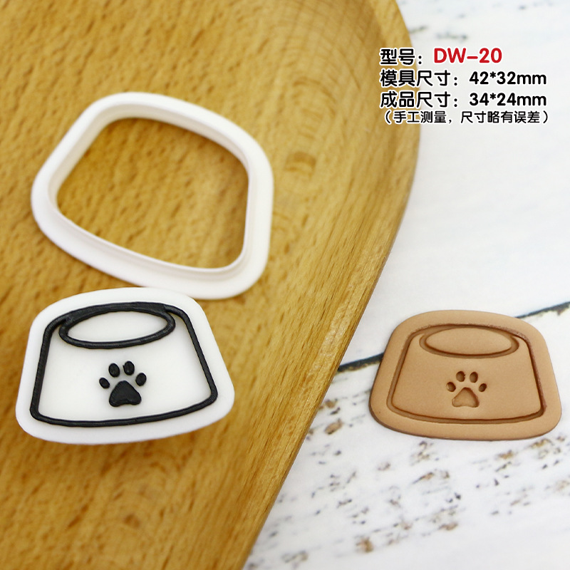 Molde de galletas de la serie para perros Molde de fondant de bricolaje para hornear de dibujos animados Molde de corte de galletas de glaseado de prensa tridimensional 3D