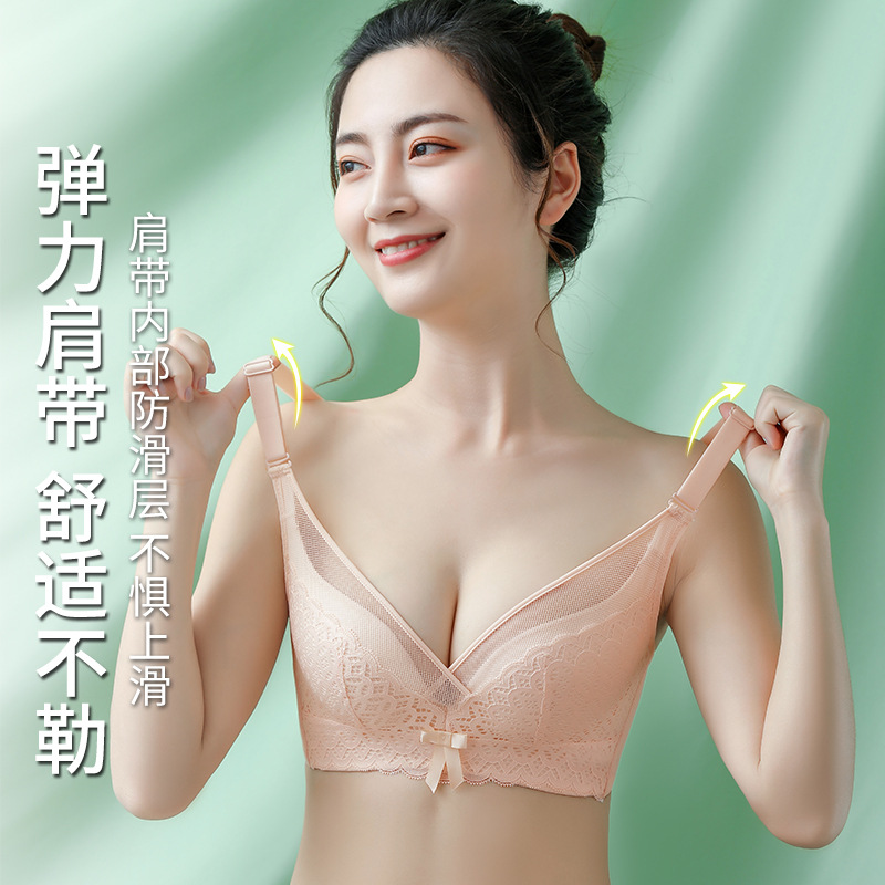 new pattern Underwear lady Small chest Gather Closing Furu Wireless Adjustment type Thin section sexy Bras suit